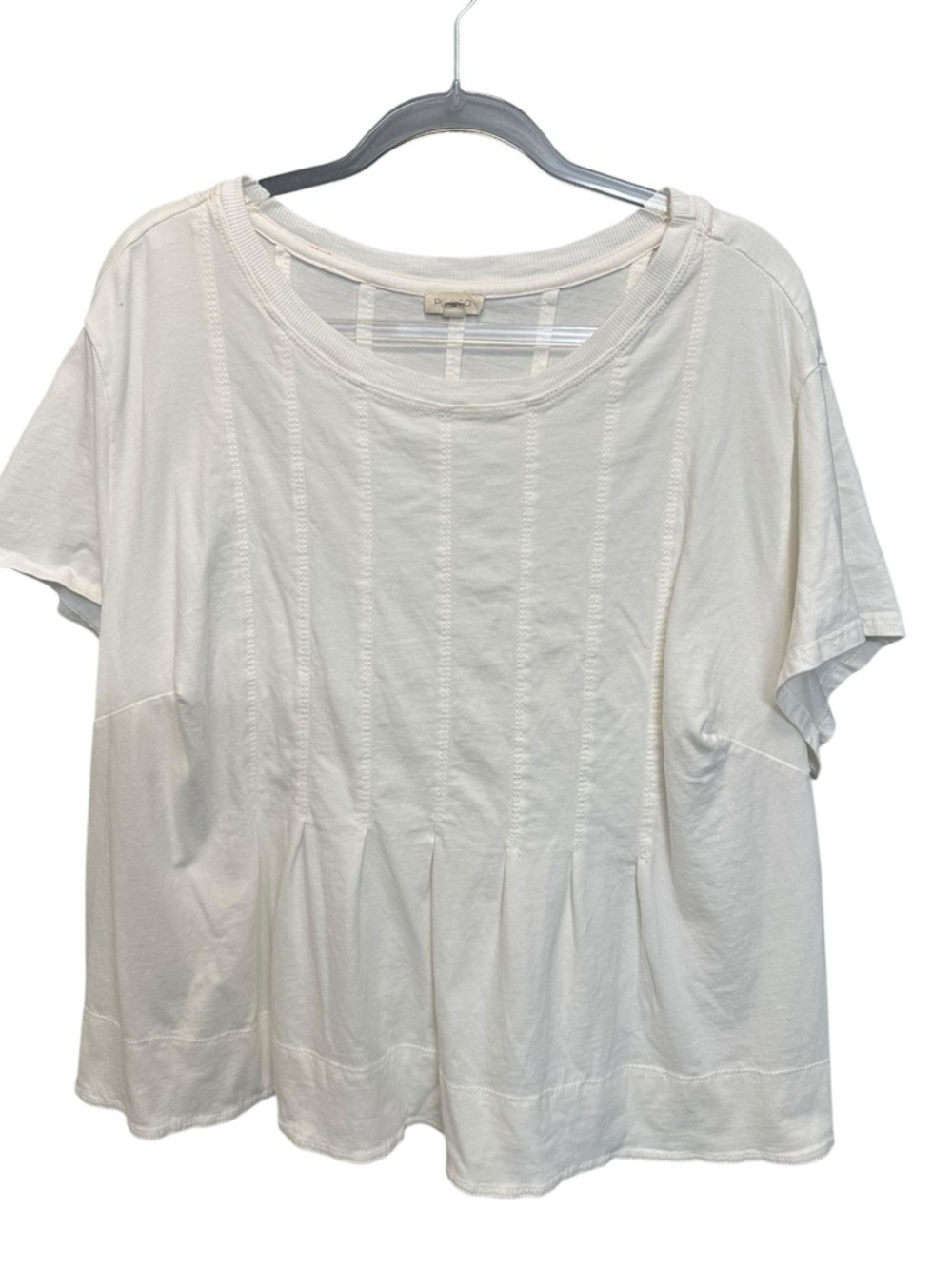 ๐ฟ๏ธ Anthropologie Pleated Short Sleeve Tee in Ivory - Picture 9 of 13